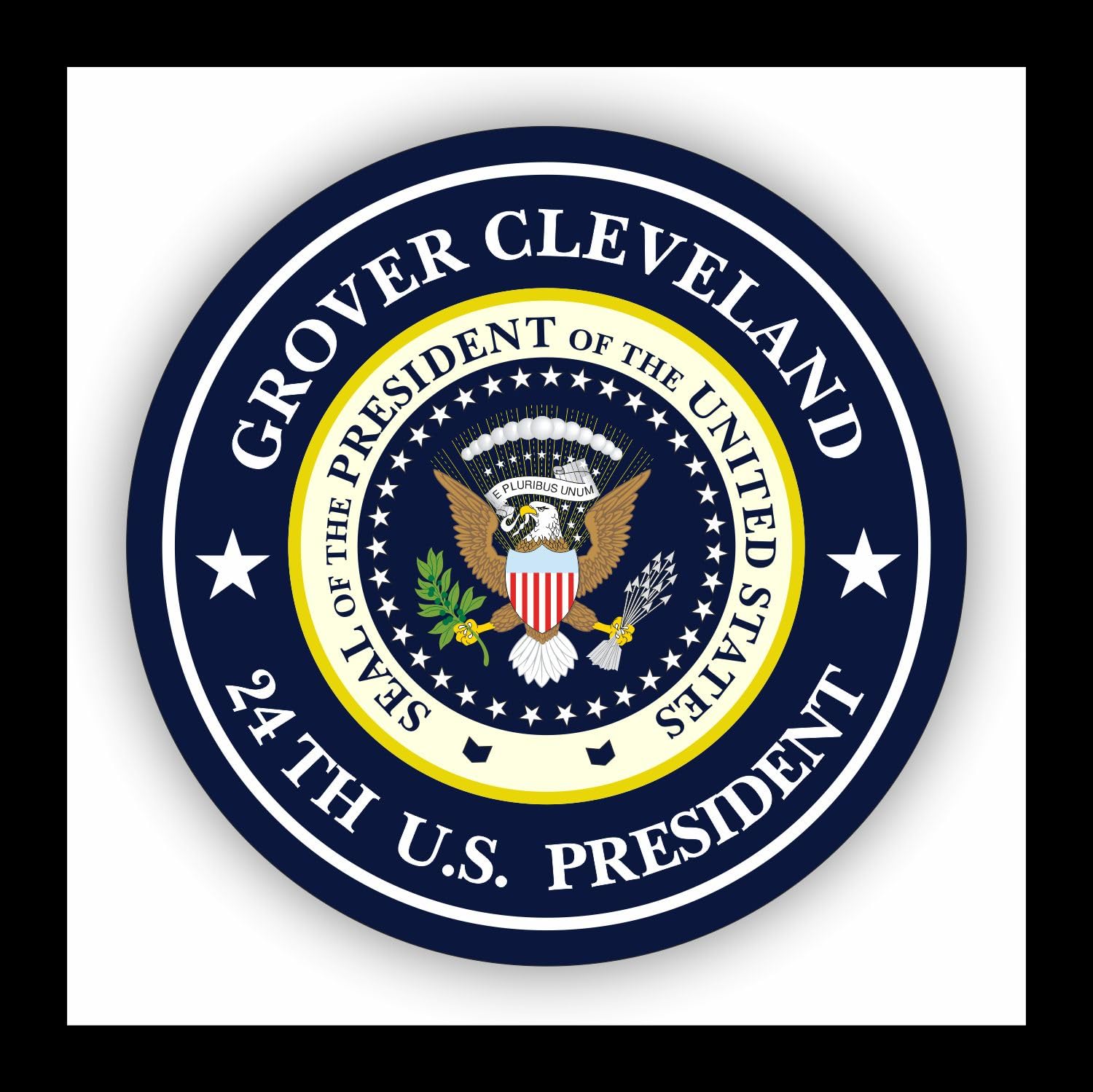 WildeBabsKLBT Autoaufkleber Grover Cleveland 24.President of The United States Seal Wappen Sticker Decal 11cm Hochwertiger Auto-Aufkleber Aufkleber-Folie Wetterfest U19 von WildeBabsKLBT