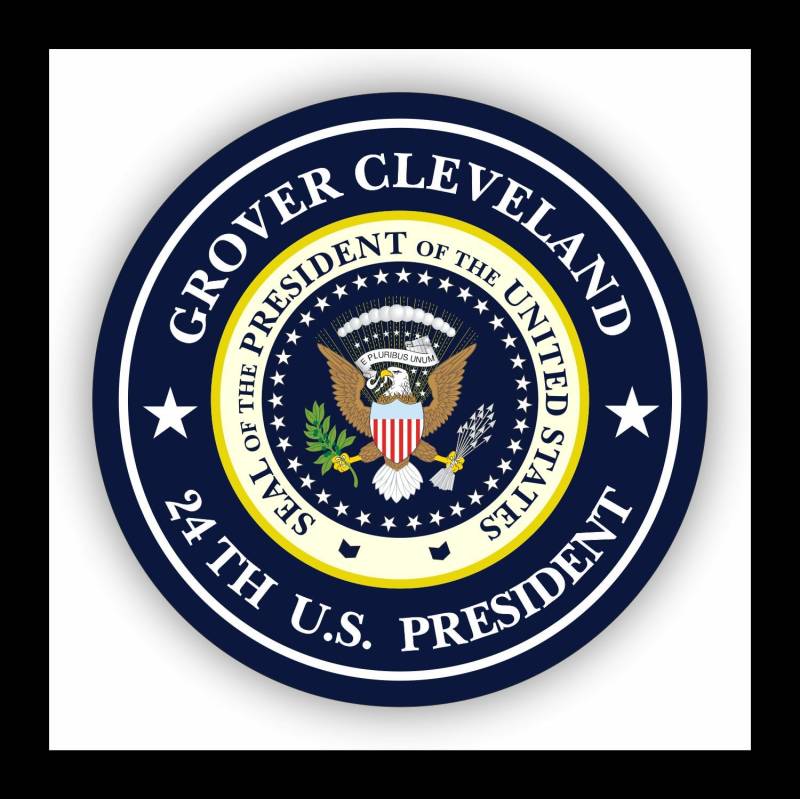 WildeBabsKLBT Autoaufkleber Grover Cleveland 24.President of The United States Seal Wappen Sticker Decal 11cm Hochwertiger Auto-Aufkleber Aufkleber-Folie Wetterfest U19 von WildeBabsKLBT