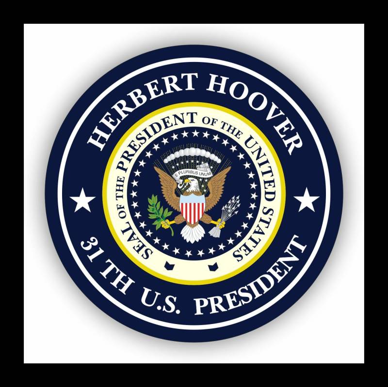 WildeBabsKLBT Autoaufkleber Herbert Hoover 31.President of The United States Seal Wappen Sticker Decal 11cm Hochwertiger Auto-Aufkleber Aufkleber-Folie Wetterfest U21 von WildeBabsKLBT