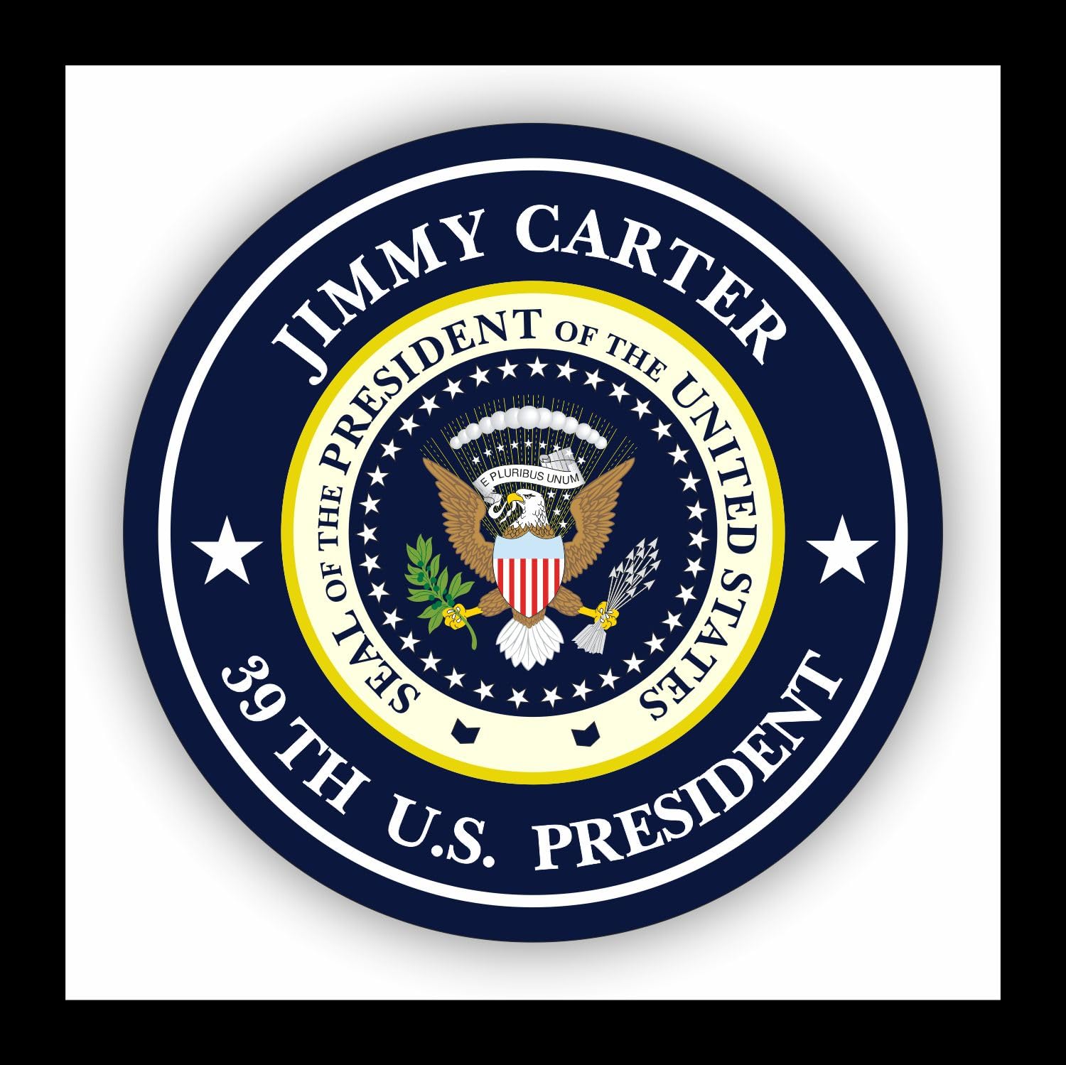 WildeBabsKLBT Autoaufkleber Jimmy Carter 39.President of The United States Seal Wappen Sticker Decal 11cm Hochwertiger Auto-Aufkleber Aufkleber-Folie Wetterfest U27 von WildeBabsKLBT