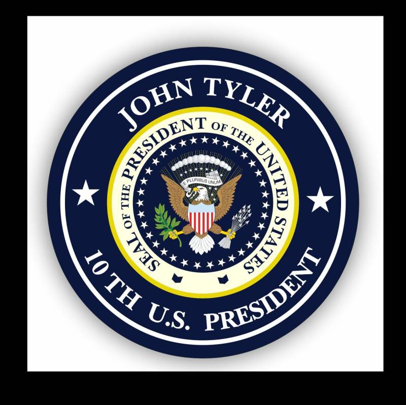 WildeBabsKLBT Autoaufkleber John Tyler 10.President of The United States Seal Wappen Sticker Decal 11cm Hochwertiger Auto-Aufkleber Aufkleber-Folie Wetterfest U32 von WildeBabsKLBT