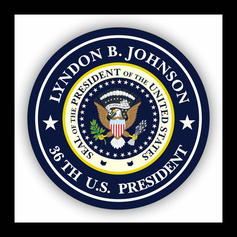 WildeBabsKLBT Autoaufkleber Lyndon B. Johnson 36.President of The United States Seal Wappen Sticker Decal 11cm Hochwertiger Auto-Aufkleber Aufkleber-Folie Wetterfest U33 von WildeBabsKLBT