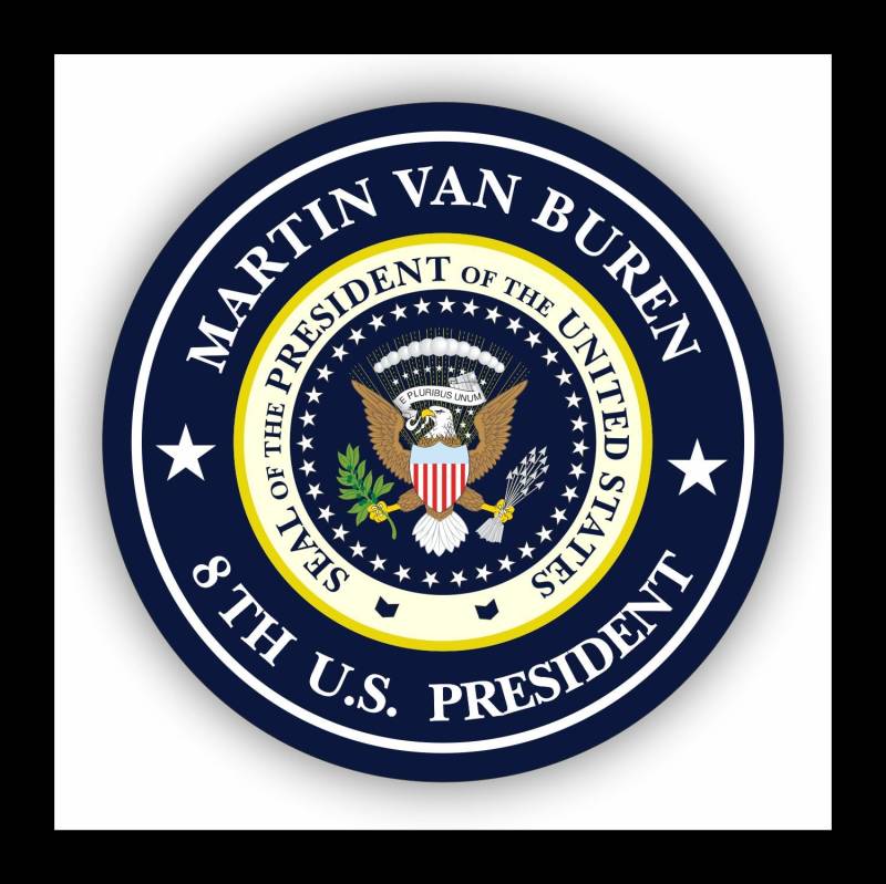 WildeBabsKLBT Autoaufkleber Martin Van Buren 8.President of The United States Seal Wappen Sticker Decal 11cm Hochwertiger Auto-Aufkleber Aufkleber-Folie Wetterfest U34 von WildeBabsKLBT