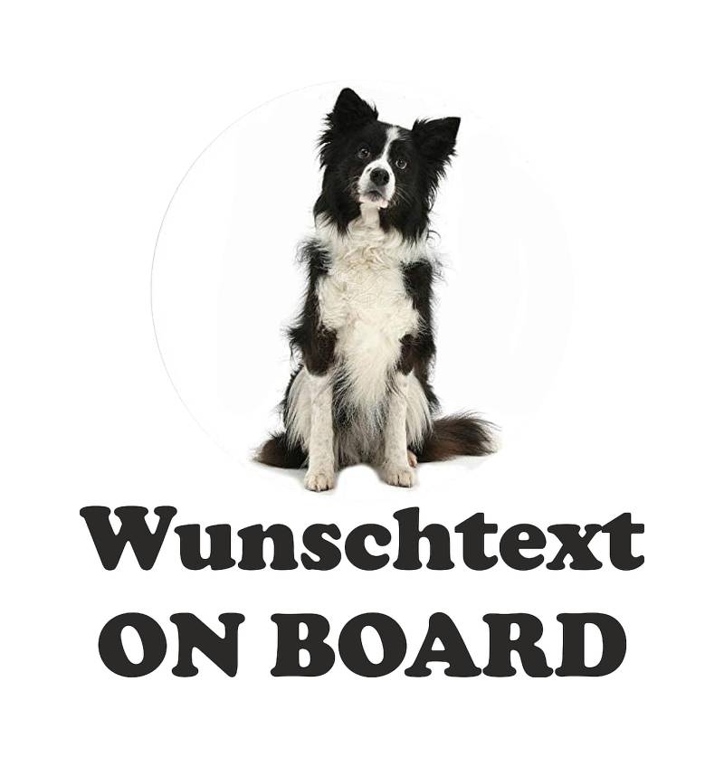 WildeBabsKLBT Autoaufkleber No3 Border Collie Hund Welpe On Board An Bord 15cm WUNSCHTEXT Hochwertiger Aufkleber Sticker Decal Namen Buchstaben Schriftzug Spruch von WildeBabsKLBT