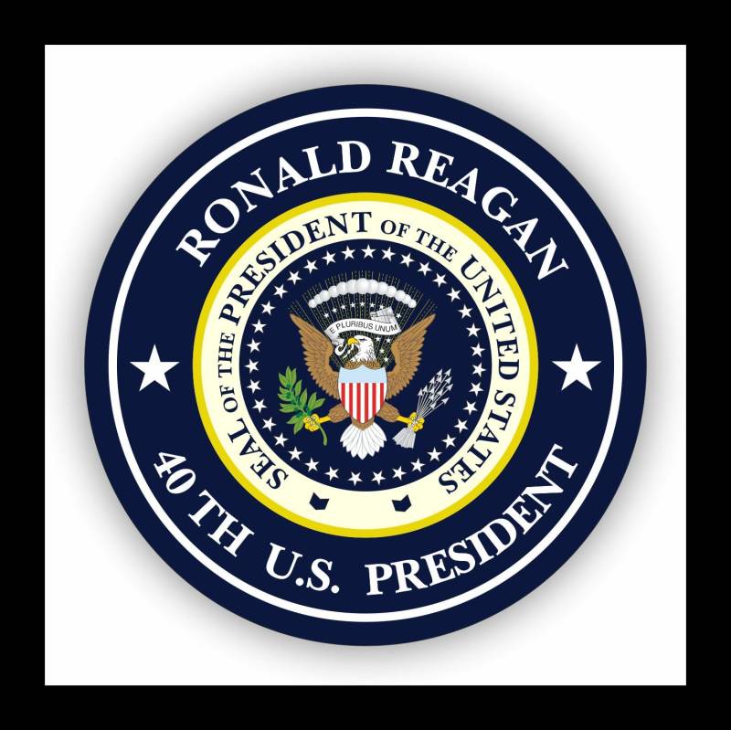 WildeBabsKLBT Autoaufkleber Ronald Reagan 40.President of The United States Seal Wappen Sticker Decal 11cm Hochwertiger Auto-Aufkleber Aufkleber-Folie Wetterfest U37 von WildeBabsKLBT