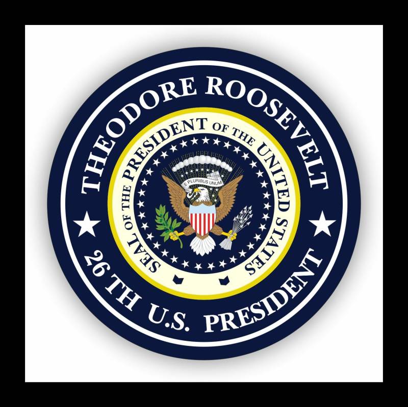 WildeBabsKLBT Autoaufkleber Theodore Roosevelt 26.President of The United States Seal Wappen Sticker Decal 11cm Hochwertiger Auto-Aufkleber Aufkleber-Folie Wetterfest U39 von WildeBabsKLBT