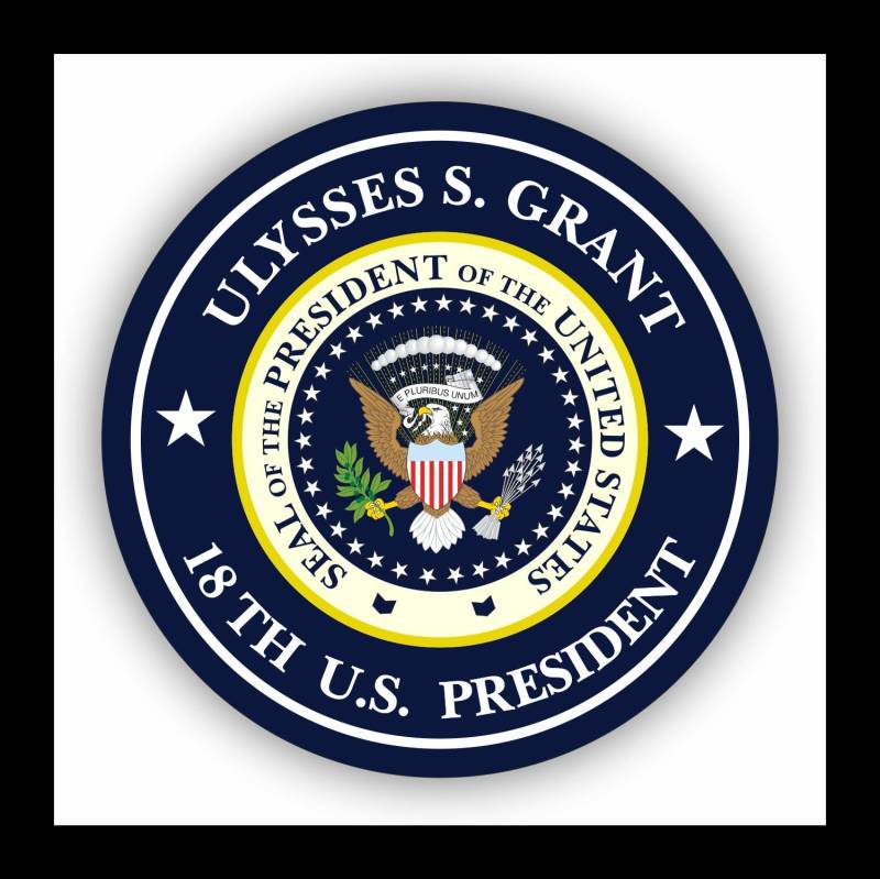 WildeBabsKLBT Autoaufkleber Ulysses S. Grant 18.President of The United States Seal Wappen Sticker Decal 11cm Hochwertiger Auto-Aufkleber Aufkleber-Folie Wetterfest U41 von WildeBabsKLBT