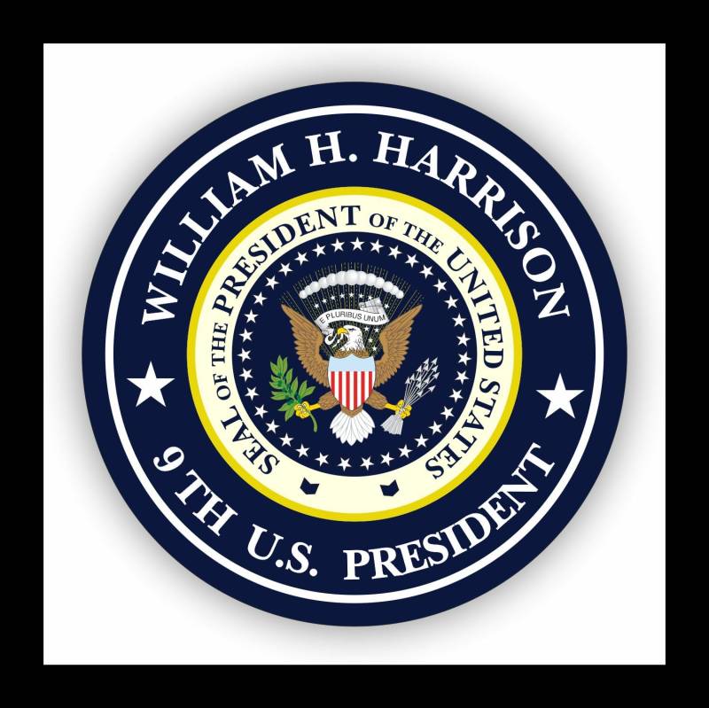 WildeBabsKLBT Autoaufkleber William Henry Harrison 9.President of The United States Seal Wappen Sticker Decal 11cm Hochwertiger Auto-Aufkleber Aufkleber-Folie Wetterfest U43 von WildeBabsKLBT