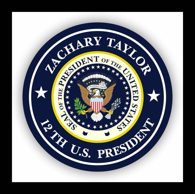 WildeBabsKLBT Autoaufkleber Zachary Taylor 12.President of The United States Seal Wappen Sticker Decal 11cm Hochwertiger Auto-Aufkleber Aufkleber-Folie Wetterfest U47 von WildeBabsKLBT