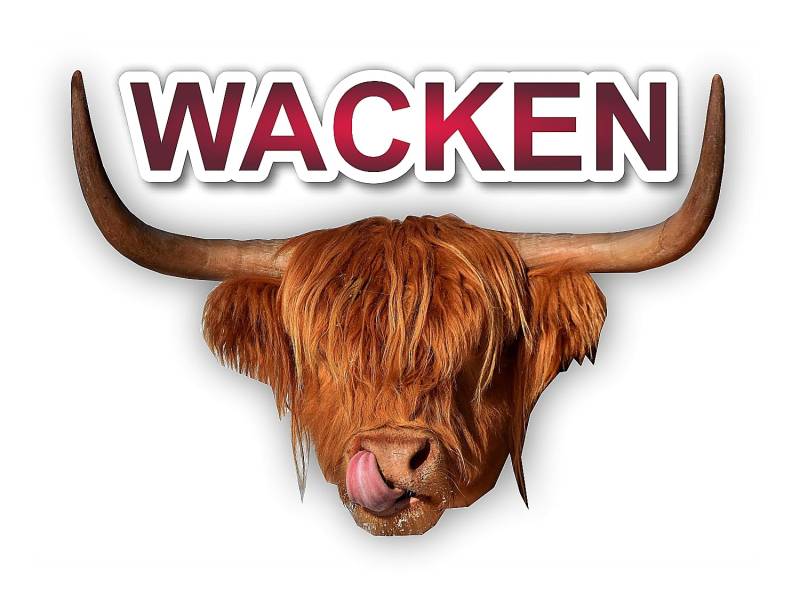 WildeBabsKLBT Highland Cow Kuh Kopf Zunge Wacken rot W07 30cm Hochwertige Premium Auto-Aufkleber Sticker Decal Autoaufkleber Aufkleber-Folie Wunschtext Tuning selbst gestalten Wunsch-Zahl von WildeBabsKLBT