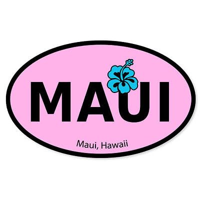 WildeBabsKLBT Maui Hawaii HI travel Urlaub Reise Oval K105 Hochwertiger Premium Auto-Aufkleber Sticker Decal Autoaufkleber Aufkleber-Folie 12cm von WildeBabsKLBT