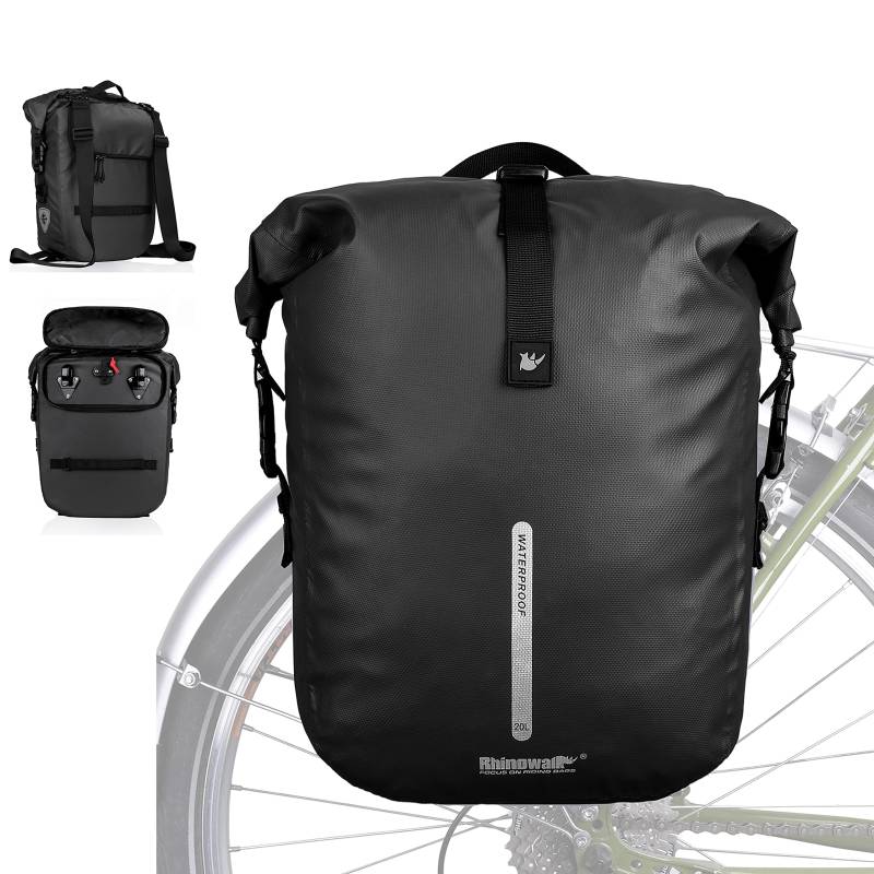 Wildken Fahrradtasche, Hecktasche für Elektrofahrrad, Doppel-Fahrradtasche, Seitentasche für Fahrrad, Gepäckträger hinten. von Wildken