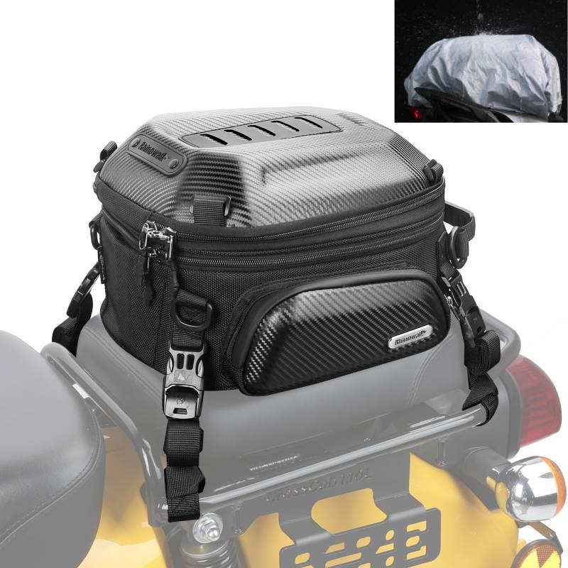 Wildken Erweiterbar 12-18L Tankrucksack Motorrad Rucksack Hecktasche Wasserdicht Tankrucksäcke Multifunktional Motoradtasche Reisetasche für Motorradfahren Outdoor Camping Schwarz von Wildken