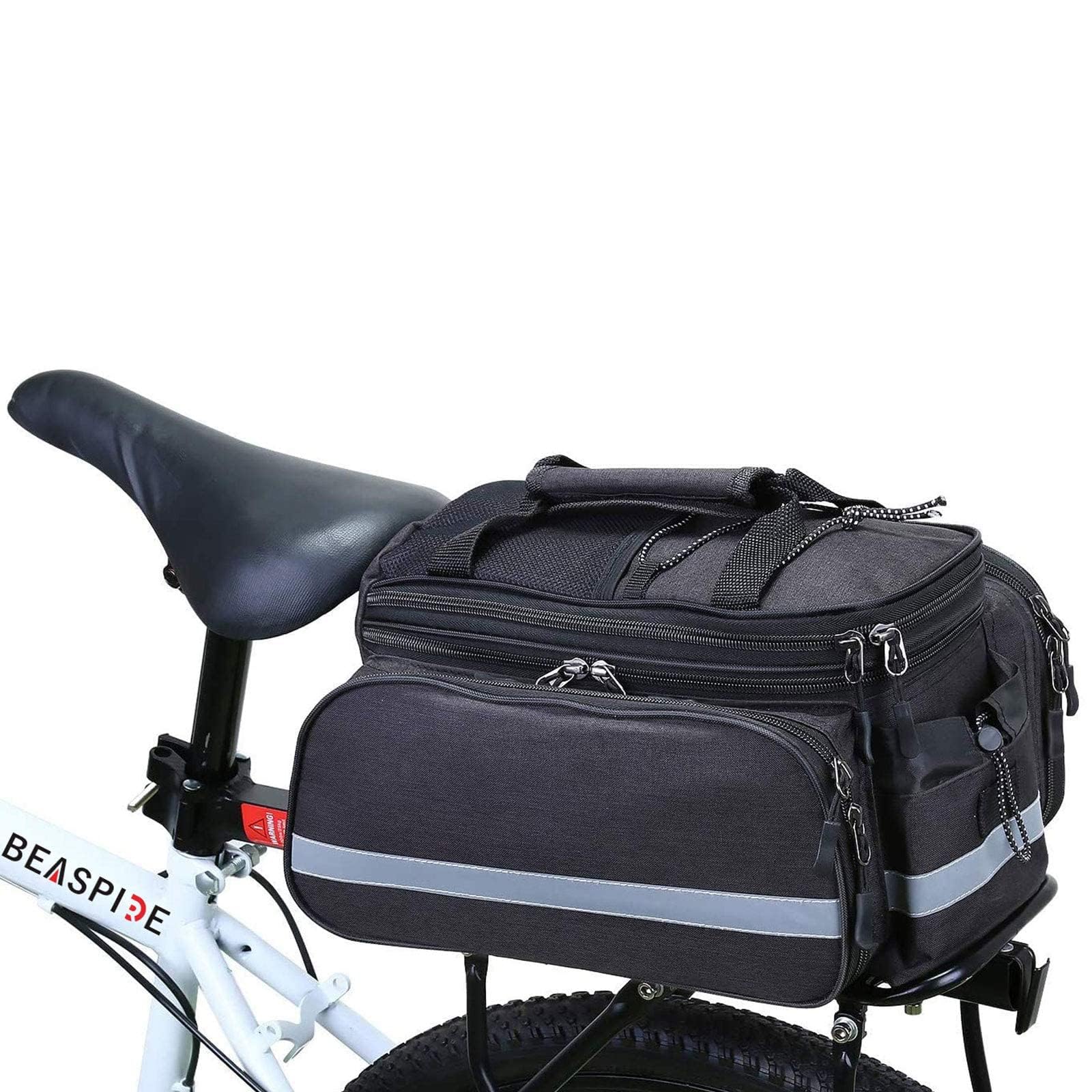 Wildken Fahrradtaschen für Gepäckträger 3-In-1, Gepäckträgertasche für Fahrrad mit doppelte Seitentaschen, Klapprad Aufbewahrungstasche Hinten Für Radfahren, MTB, Sport, Reise, mit Regenhülle von Wildken