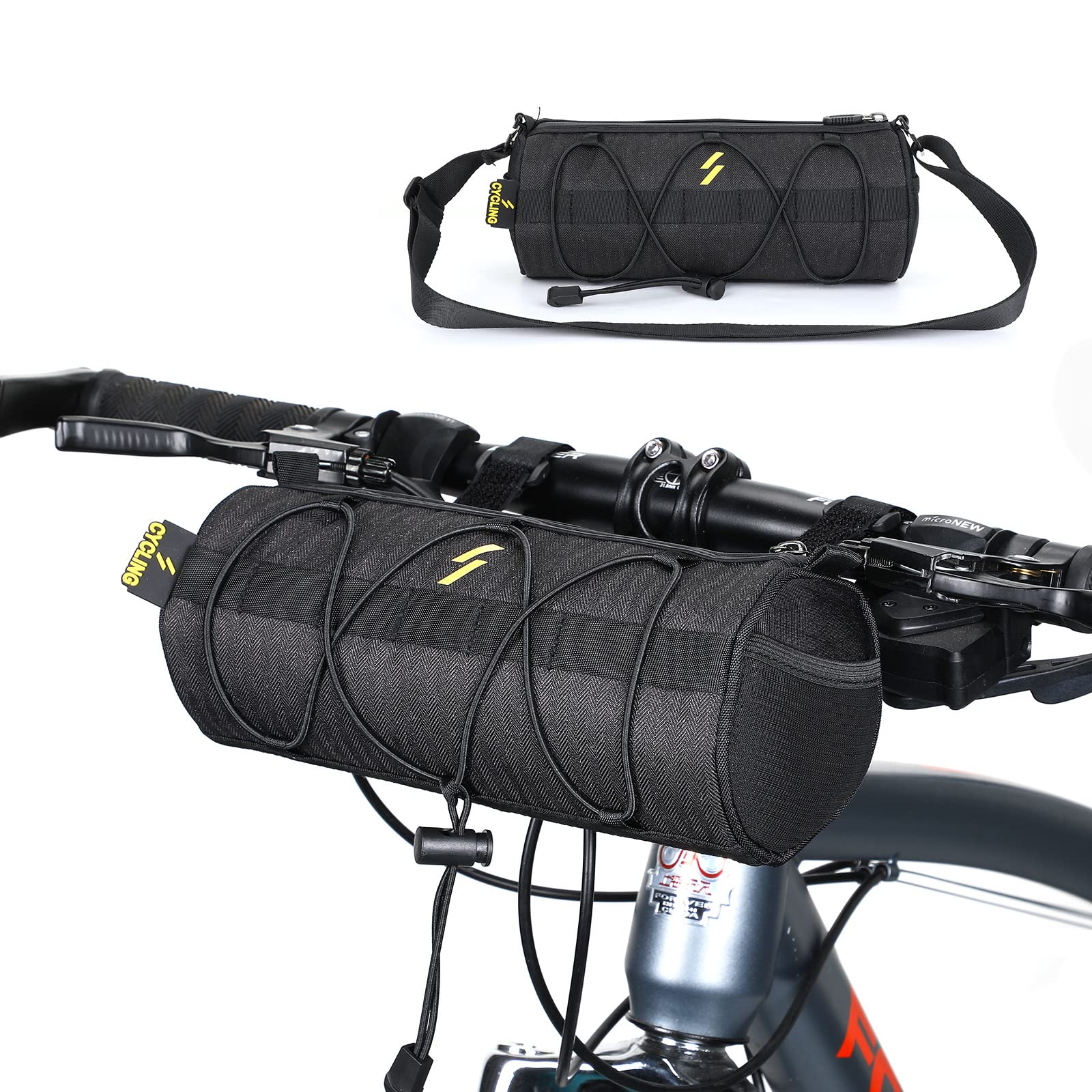 Wildken Lenkertasche Fahrrad, Fahrradtasche Lenker, Handlebar Bag, Fahrrad Kleine Tasche, Vordertasche Oberrohrtasche mit Schultergurt für Rennrad Mountainbike Radfahren von Wildken