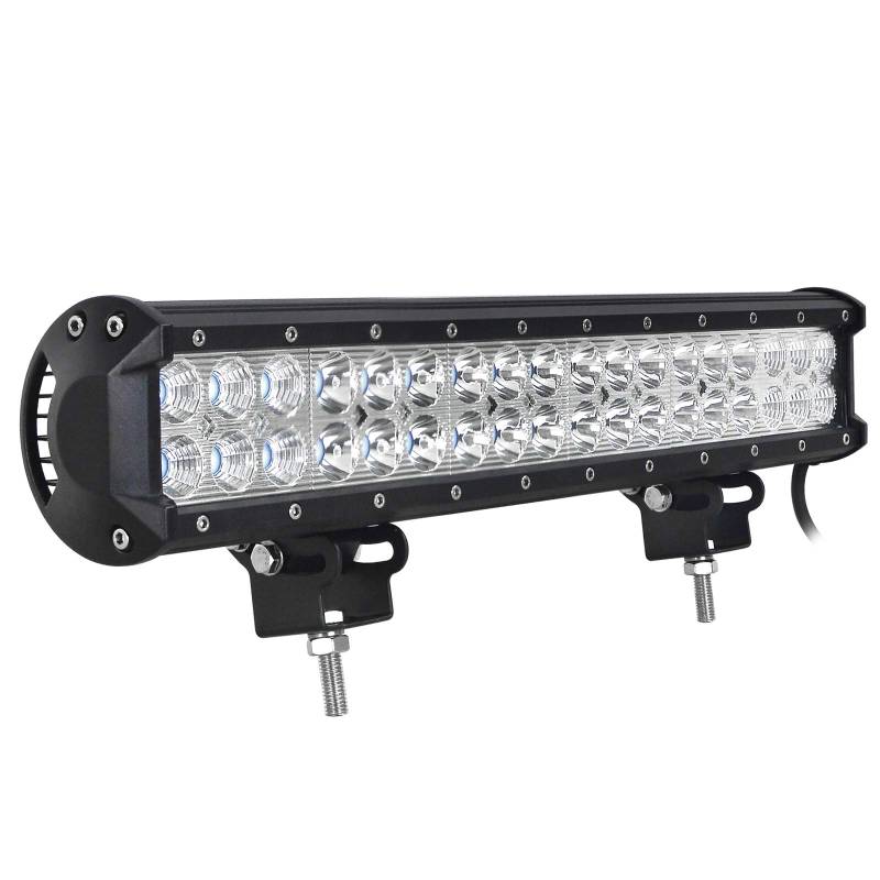 AUXTINGS 46cm 108W LED Arbeitsscheinwerfer Bar LED Scheinwerfer 12V 24V mit Kabelbaum Flutlicht Reflektor Combo Arbeitslicht Zusatzscheinwerfer für Auto Offroad Traktor SUV UTV ATV von AUXTINGS