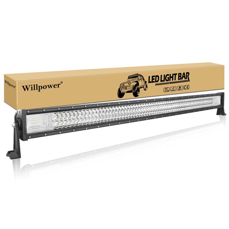 Willpower 52'' 132CM 675W Led Zusatzscheinwerfer 12V 24V Led Scheinwerfer Auto IP67 Wasserdicht Flutlicht Punkt Kombination Led Arbeitsscheinwerfer Bar für SUV UTV ATV Traktor Offroad von Willpower