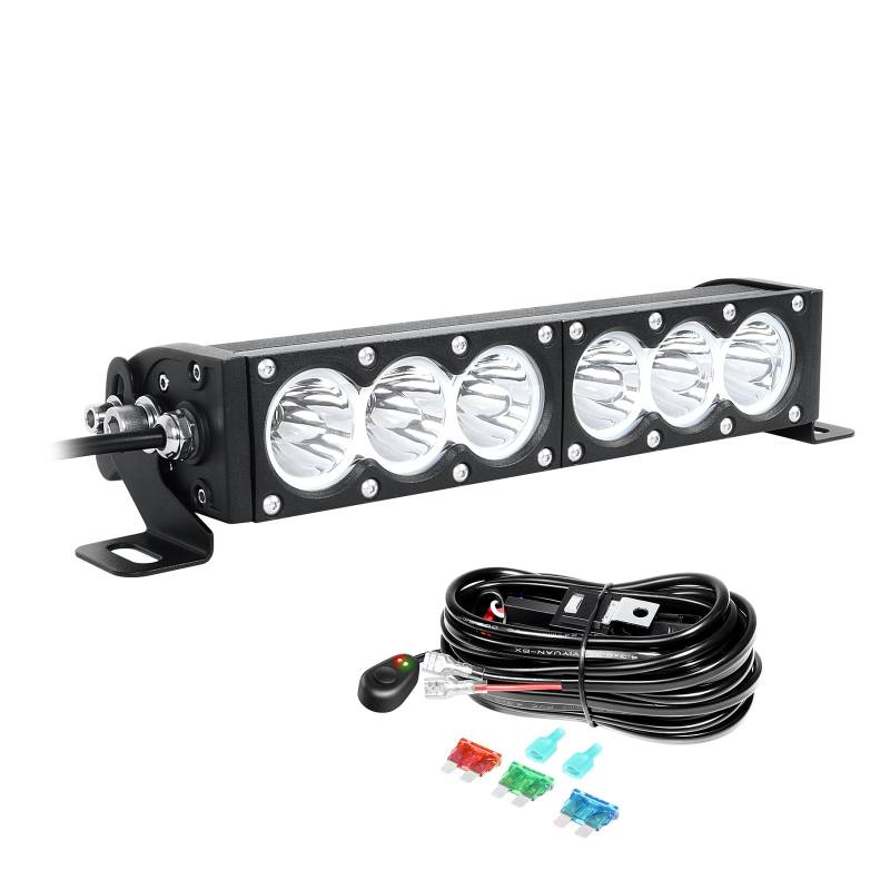 Willpower 12 Zoll 60W Led Arbeitsscheinwerfer Bar 12V 24V Led Scheinwerfer IP67 Led Bar für Offroad Auto Traktor LKW Zusatzscheinwerfer Rückfahrscheinwerfer Lightbar, mit Kabelbaum, 6000K Weiß von Willpower