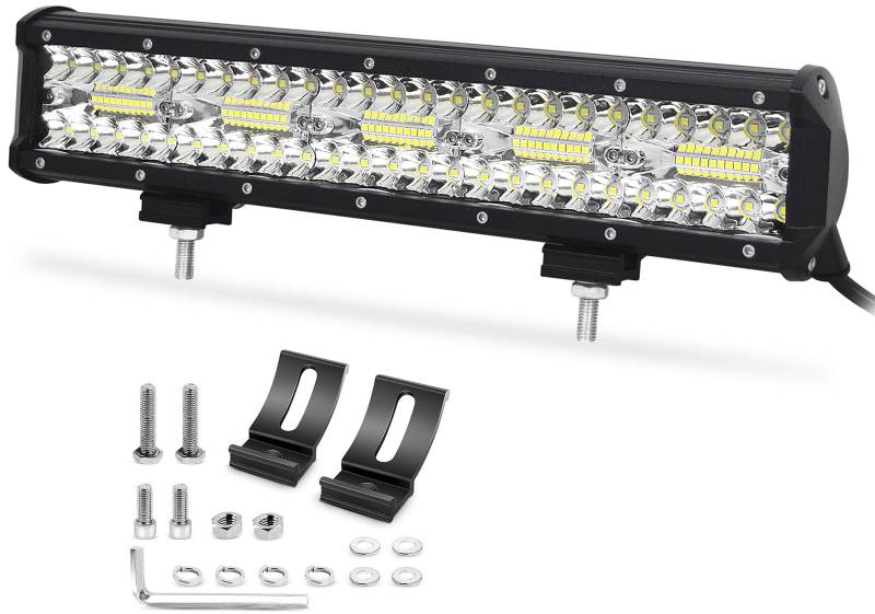 Willpower 15 Zoll 300W LED Arbeitsscheinwerfer Bar, led Balken für Auto Bagger Anhänger Traktoren LKW SUV Offroad von Willpower