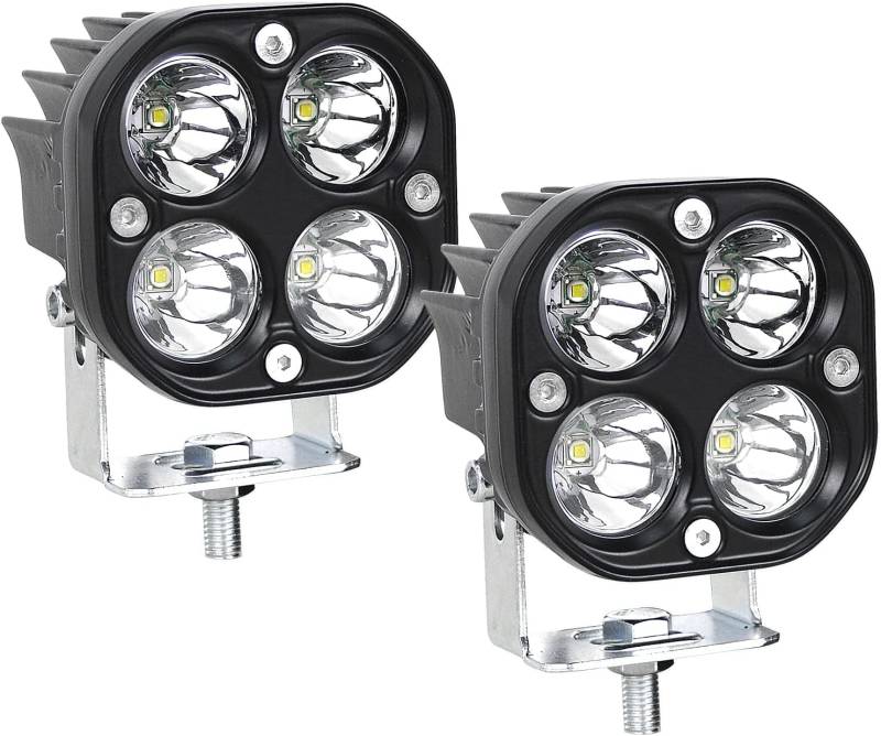 Willpower 2 weiße LED Arbeitsscheinwerfer, 3 Zoll 40W LED Scheinwerfer, Led fernscheinwerfer für Auto Bagger Anhänger Traktoren LKW SUV offroad von Willpower