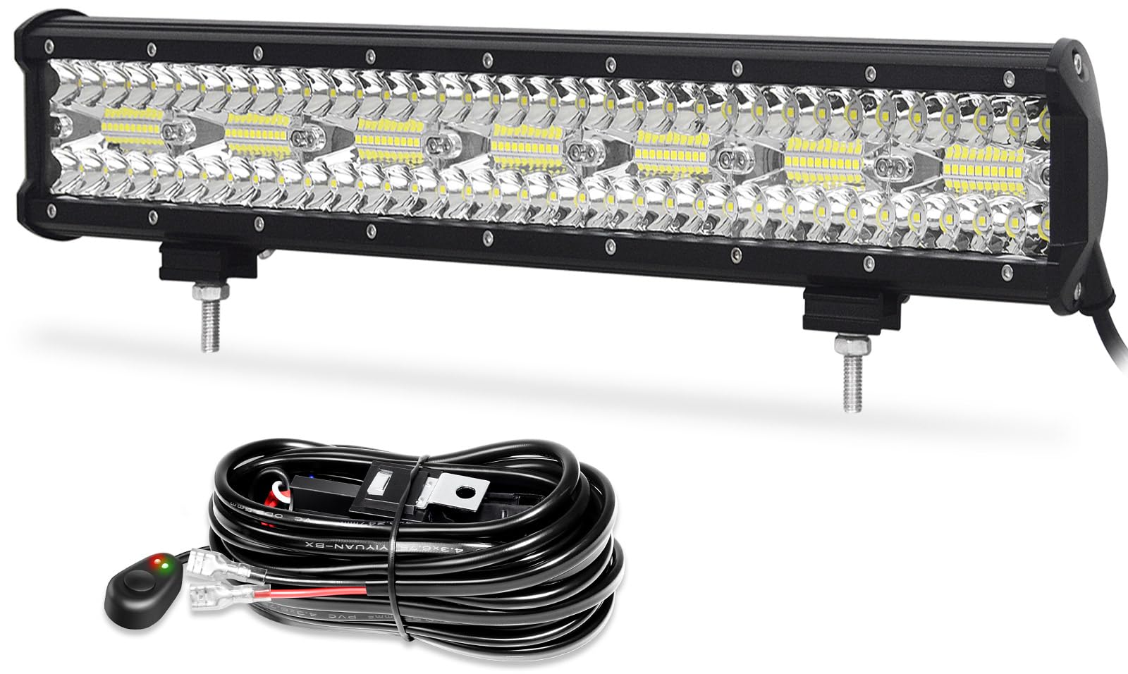 Willpower 20 Zoll 420W LED Arbeitsscheinwerfer Bar mit 12V Kabelbaum, led Balken für Auto Bagger Anhänger Traktoren LKW SUV Offroad von Willpower