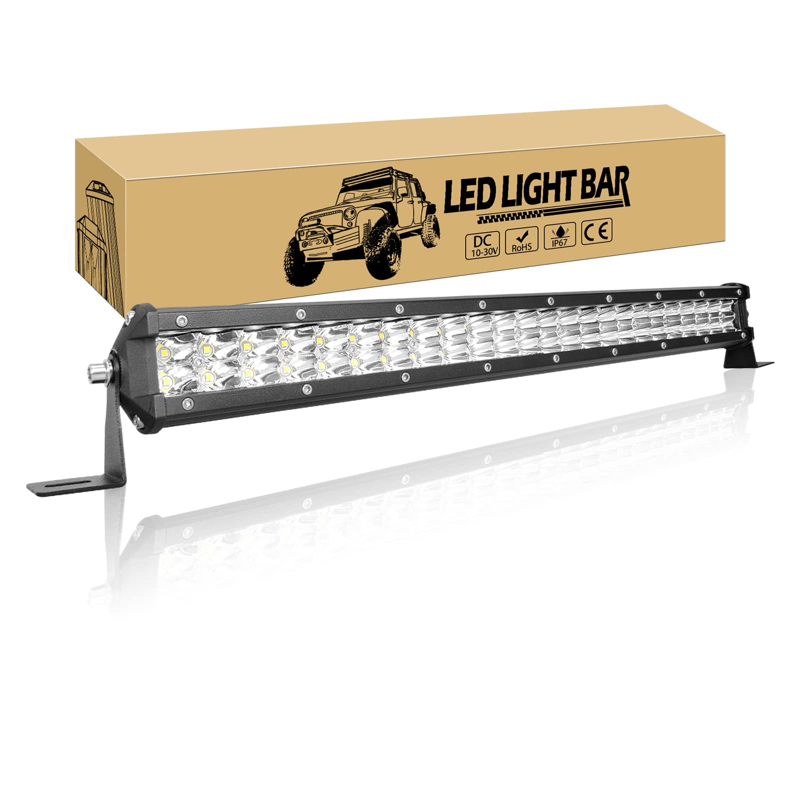 Willpower 20 Zoll 51CM 144W Led Arbeitsscheinwerfer Bar Spot Led Scheinwerfer 12V 24V Wasserdicht IP67 Led Bar für Offroad Auto Traktor LKW Zusatzscheinwerfer Rückfahrscheinwerfer Lightbar von Willpower