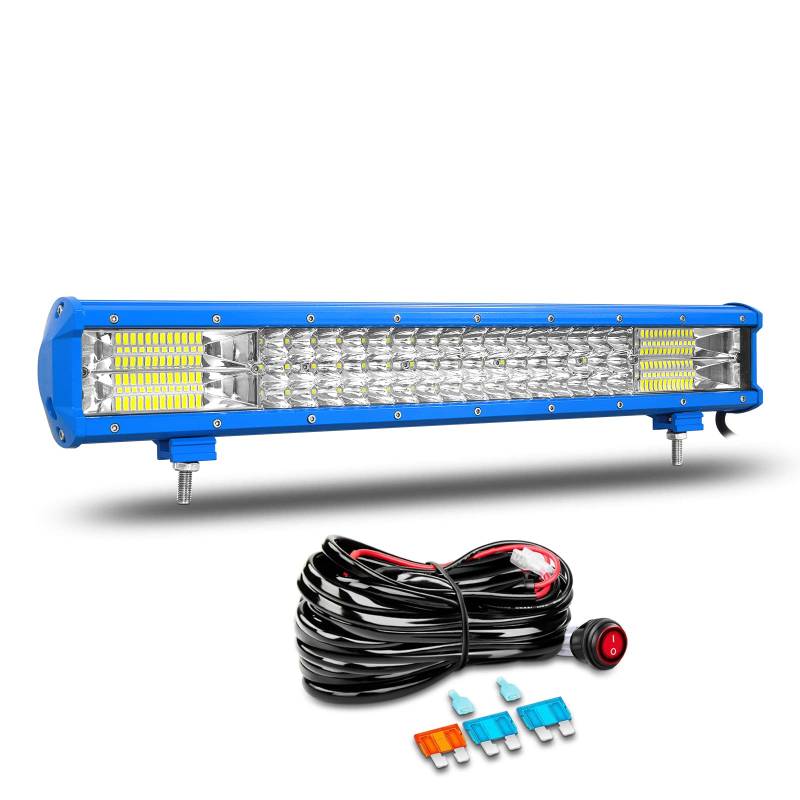 Willpower 20 Zoll 51CM 288W Led Arbeitsscheinwerfer Mit Kabelbaum 12V 24V Led Scheinwerfer Wasserdicht Led Bar für Offroad Auto Traktor 4x4 Boot Zusatzscheinwerfer Rückfahrscheinwerfer Lightbar von Willpower