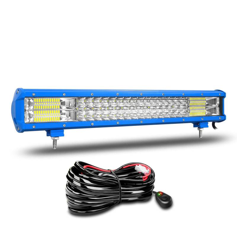 Willpower 20 Zoll 51CM 288W Led Arbeitsscheinwerfer Mit Kabelbaum 12V 24V Led Scheinwerfer Wasserdicht Led Bar für Offroad Auto Traktor 4x4 Boot Zusatzscheinwerfer Rückfahrscheinwerfer Lightbar von Willpower