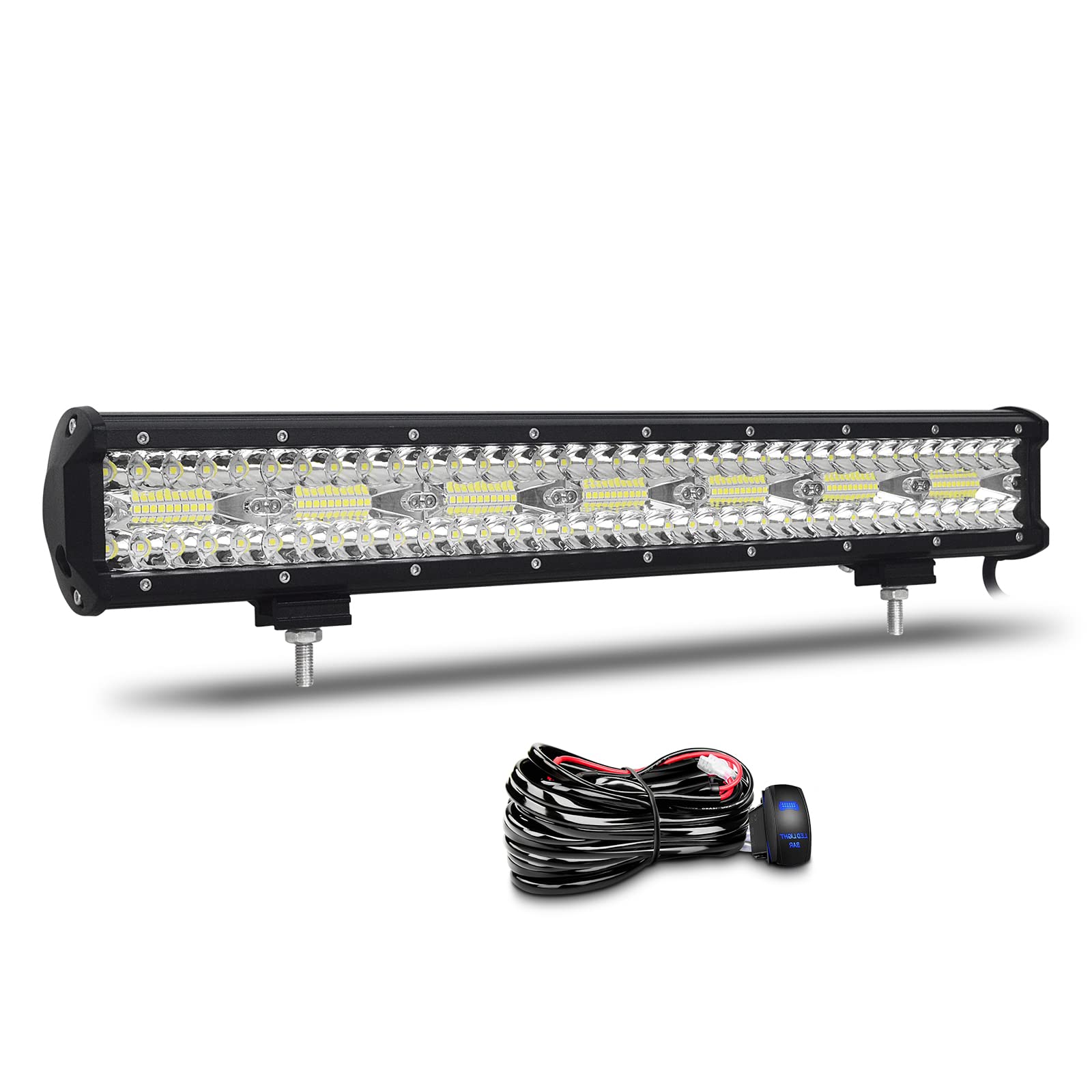 Willpower 20 Zoll 51CM 420W Led Arbeitsscheinwerfer Bar Led Scheinwerfer 12V 24V Wasserdicht Flutlicht Spot Combo Led Bar für Offroad Auto Traktor Zusatzscheinwerfer Rückfahrscheinwerfer mit Kabelbaum von Willpower