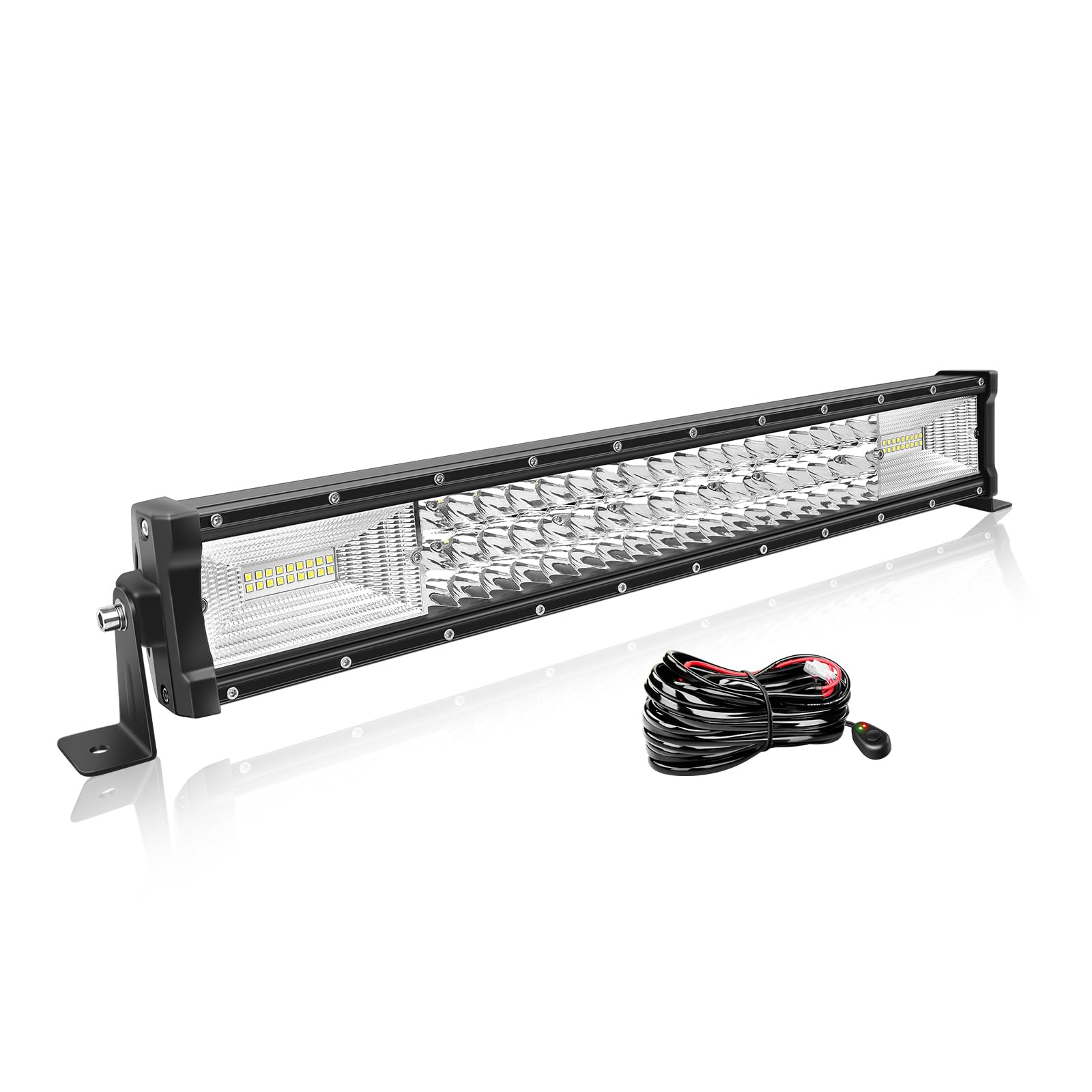 Willpower 22 Zoll 56CM 270W Led Arbeitsscheinwerfer Bar Gebogen Led Scheinwerfer 12V 24V Flutlicht Spot Led Bar für Offroad Auto Traktor Zusatzscheinwerfer Rückfahrscheinwerfer Lightbar mit Kabelbaum von Willpower