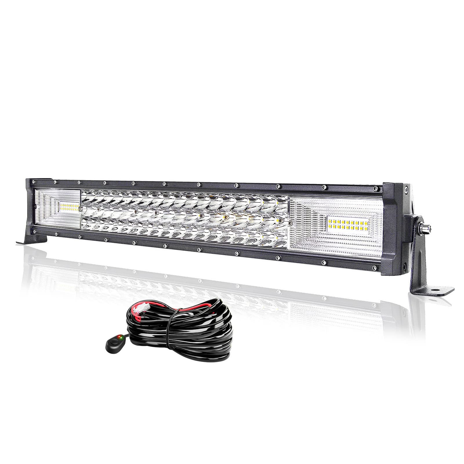 Willpower 22 Zoll 56CM 270W Led Arbeitsscheinwerfer Bar Led Scheinwerfer 12V 24V Wasserdicht Flutlicht Spot Led Bar für Offroad Auto Traktor Zusatzscheinwerfer Rückfahrscheinwerfer mit Kabelbaum von Willpower