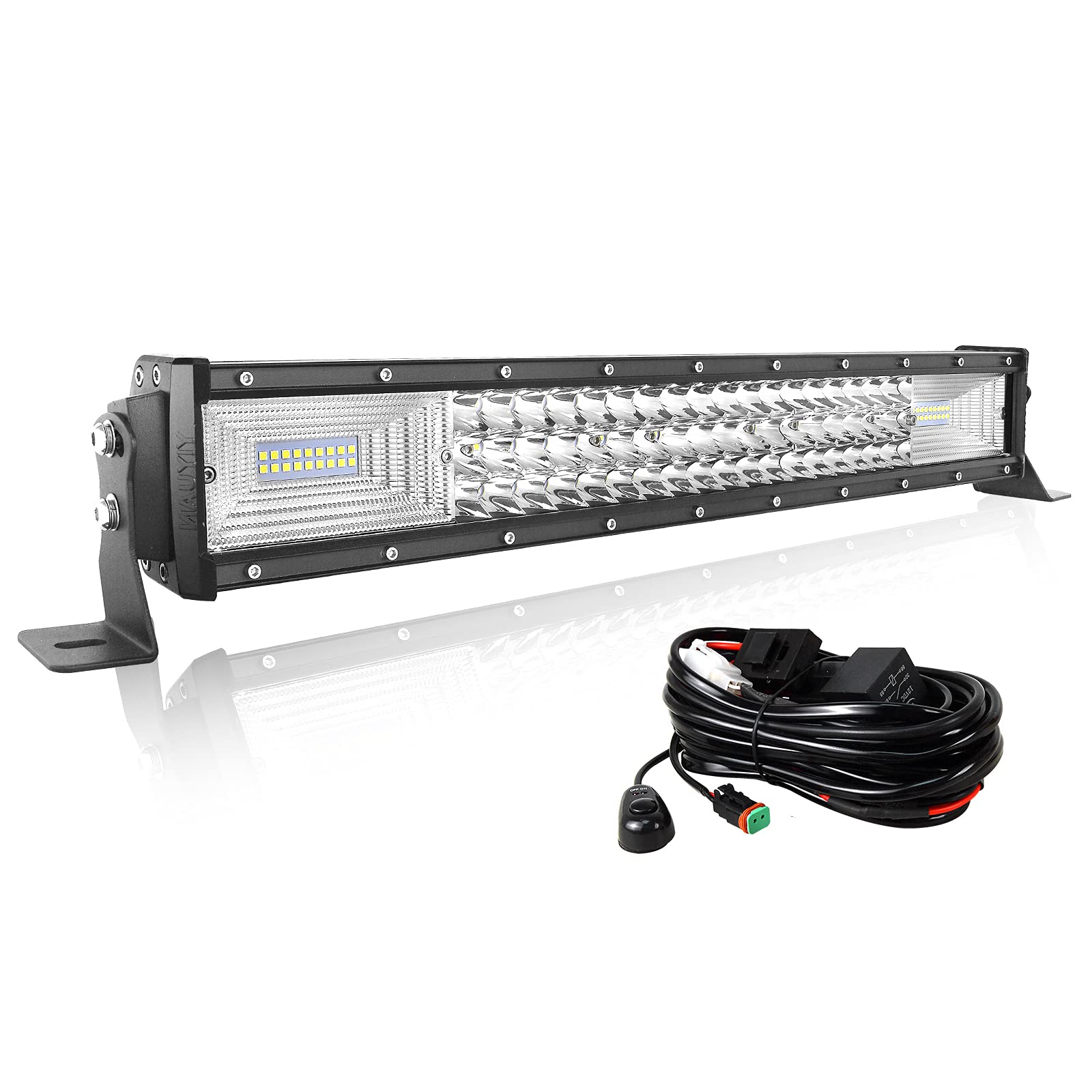 Willpower 22 Zoll LED Arbeitsscheinwerfer Bar 270W LED Scheinwerfer 12V 24V mit Kabelbaum Flutlicht Spotlight Combo LED Lightbar Zusatzscheinwerfer für Auto Offroad Traktor SUV UTV ATV von Willpower