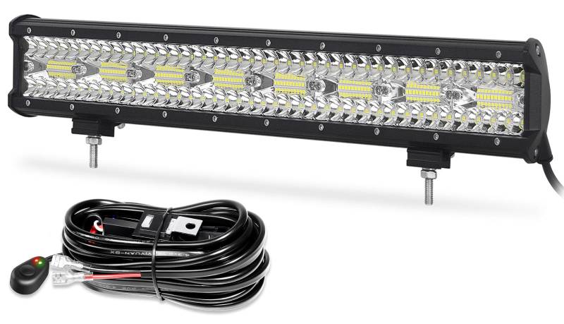 Willpower 23 Zoll 480W LED Arbeitsscheinwerfer Bar mit 12V Kabelbaum, led Balken für Auto Bagger Anhänger Traktoren LKW SUV Offroad von Willpower