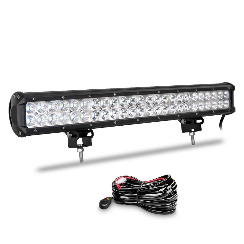 Willpower 23 Zoll 59CM 144W Led Arbeitsscheinwerfer Bar Led Scheinwerfer 12V 24V Wasserdicht Flutlicht Spot Led Bar für Offroad Auto Traktor Zusatzscheinwerfer Rückfahrscheinwerfer mit Kabelbaum von Willpower