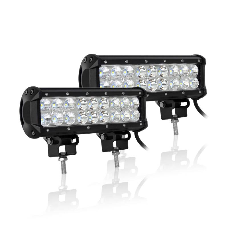 Willpower 2pc Led Arbeitsscheinwerfer Auto 23 cm 54W Offroad Scheinwerfer 12V Traktor Wasserdicht IP67 Led Zusatzscheinwerfer 6000K Spotlight Flutlicht Rückfahrscheinwerfer für Truck SUV UTV ATV von Willpower