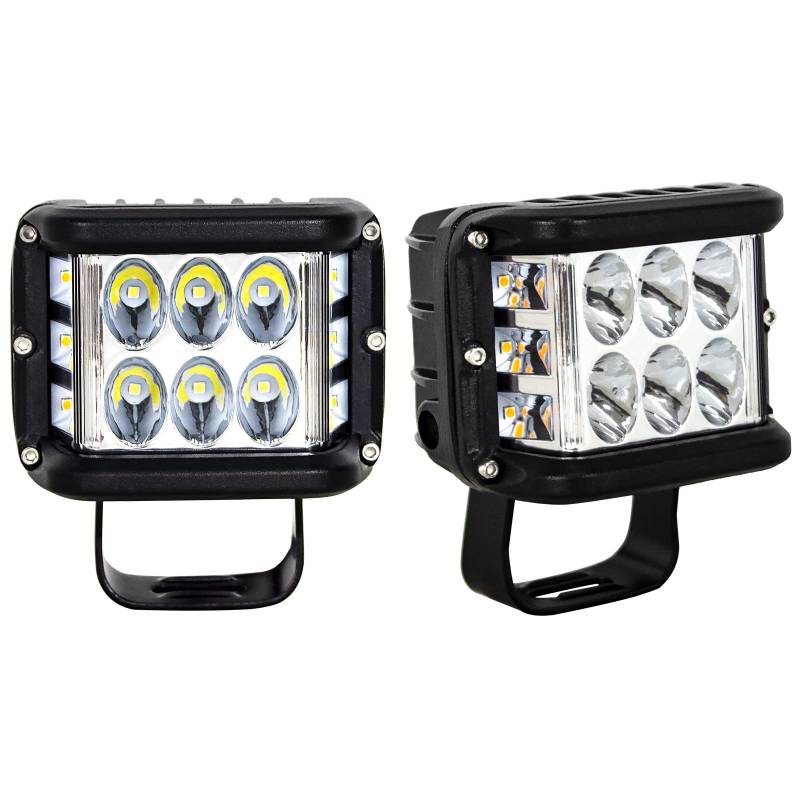 Willpower 2pcs LED Scheinwerfer Traktor 4'' 60W LED Arbeitsscheinwerfer 12V 24V Strob Doppelte Farbe LED Zusatzscheinwerfer IP67 Wasserdicht Rückfahrscheinwerfer für Offroad Auto ATV LKW Moto 4x4 von Willpower