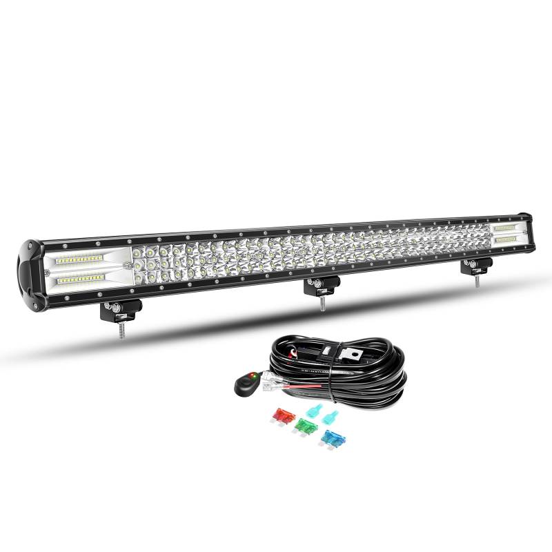 Willpower 39 Zoll LED Arbeitsscheinwerfer Bar 540W LED Scheinwerfer 12V 24V mit Kabelbaum Flutlicht Spotlight LED Lightbar Zusatzscheinwerfer für Auto Offroad Traktor SUV UTV ATV von Willpower