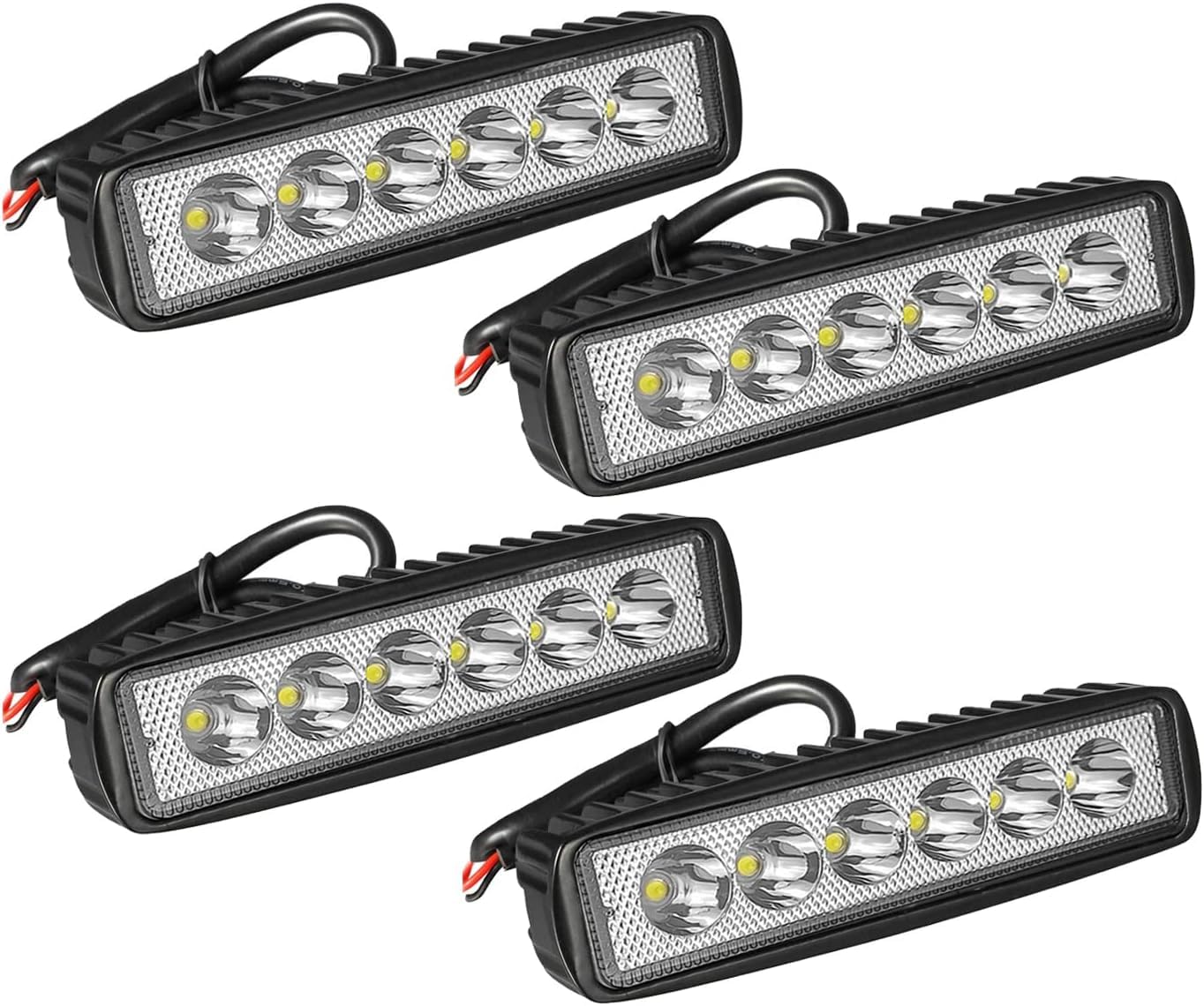 Willpower 4 Pcs LED Arbeitsscheinwerfer, 6 Zoll 18W Strahler led fernscheinwerfer, Led Scheinwerfer 12v für Auto Bagger Anhänger Traktoren LKW SUV Offroad von Willpower