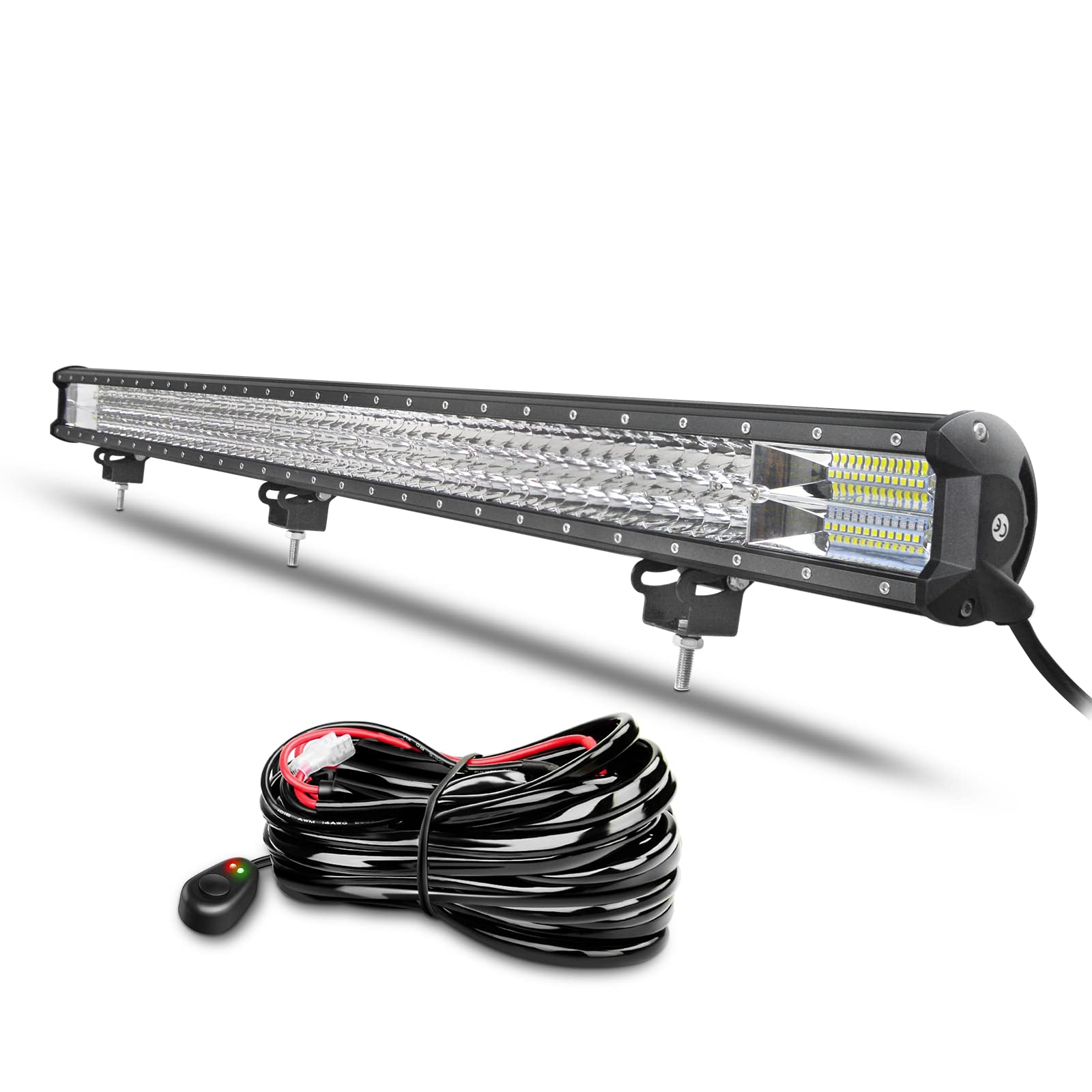 Willpower 45 Zoll LED Arbeitsscheinwerfer Bar 612W LED Scheinwerfer 12V 24V mit Kabelbaum Flutlicht Spotlight LED Lightbar Zusatzscheinwerfer für Auto Offroad Traktor SUV UTV ATV von Willpower