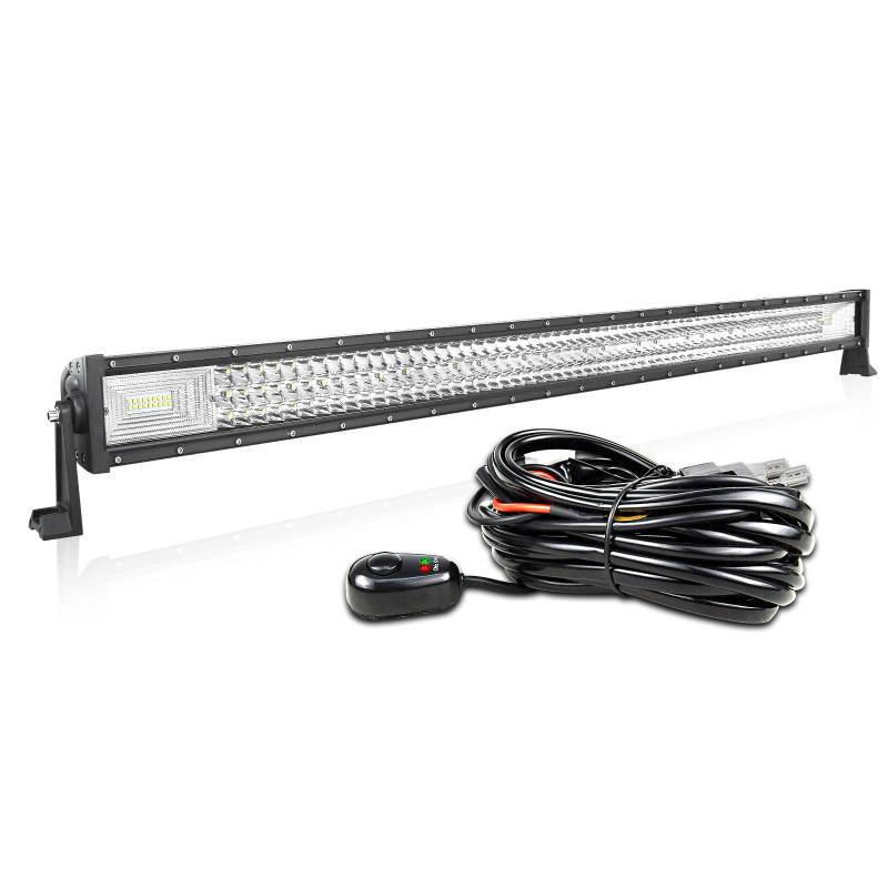 Willpower 127,7 cm 648 W LED-Lichtleiste, Spot-Flut-Kombi-Strahl, 12 V, 24 V, Fahren, Off-Road-Lichter, wasserdicht, Arbeits-Nebelscheinwerfer für 4 x 4 Offroad-LKW, Auto, ATV, SUV, Fahrzeug, Boot, von Willpower