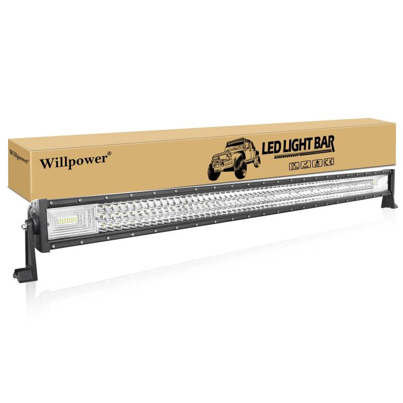 Willpower 127,7 cm 648 W LED-Lichtleiste, Spot-Flut-Kombi-Strahl, 12 V, 24 V, Fahren, Off-Road-Lichter, wasserdichte Arbeits-Nebelscheinwerfer für 4 x 4 Offroad-LKW, Auto, ATV, SUV, Fahrzeug, Boot, von Willpower