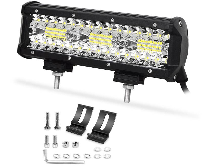 Willpower 9 Zoll 180W LED Arbeitsscheinwerfer Bar, led Balken für Auto Bagger Anhänger Traktoren LKW SUV Offroad von Willpower