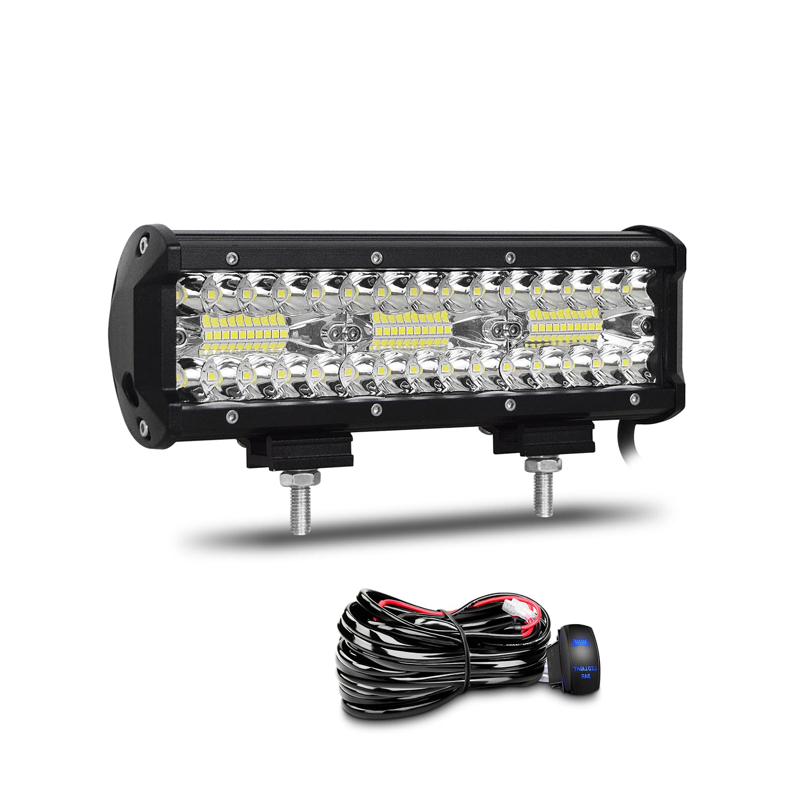 Willpower 9 Zoll 23CM 180W Led Arbeitsscheinwerfer Bar Led Scheinwerfer 12V 24V Wasserdicht Flutlicht Spot Combo Led Bar für Offroad Auto Traktor Zusatzscheinwerfer Rückfahrscheinwerfer mit Kabelbaum von Willpower