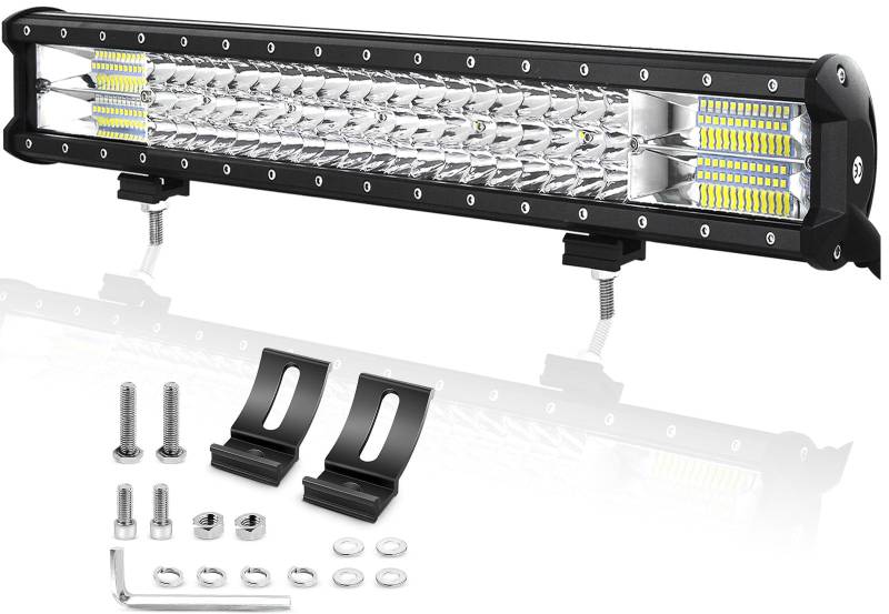 Willpower Arbeitsscheinwerfer led 12v, 23 Zoll 59CM 324W Offroad LED Scheinwerfer 12V 24V Flutlicht Spotlight Combo IP67 Wasserdicht Nebelscheinwerfer für Traktor SUV ATV LKW Auto Zusatzscheinwerfer von Willpower