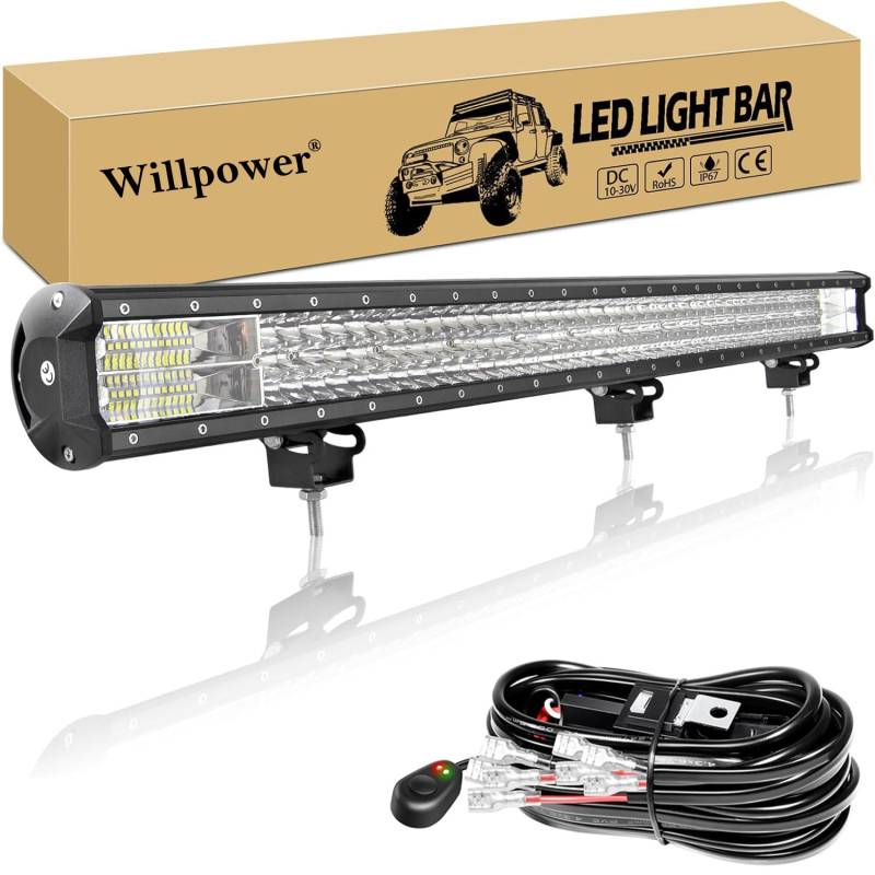 Willpower Led Arbeitsscheinwerfer Bar, 39 Zoll 540W Led Balken 12v Mit Halterungen Wasserdicht led lightbar Auto led lichtbalken 12v led Scheinwerfer für SUV Offroad ATV UTV 4x4 von Willpower