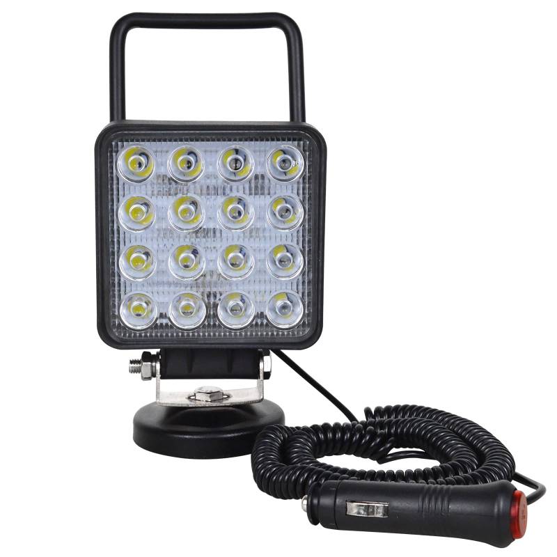 Willpower Led Arbeitsscheinwerfer Bar mit magnetfuß 4 Zoll 10cm 48W Led Scheinwerfer 12V 24V Wasserdicht Flutlicht Zusatzscheinwerfer Rückfahrscheinwerfer für Offroad Auto Traktor Boot LKW 4x4 von Willpower