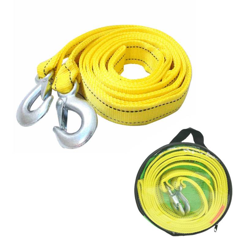 Wilsonzin Abschleppseil, Anhängergurt, doppeltes Abschleppseil, 5 Tonnen, 4 Meter Abschleppgurt, Abschleppseil Nylon Tow mit Zwei Sicherheits Ring-Haken, Seilwinde, Seil für Bergungsschlepp von Wilsonzin