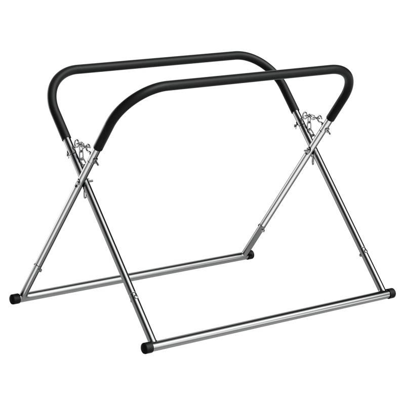 Wiltec Klappbarer Windschutzscheibenständer, höhenverstellbar 80-100 cm, belastbar bis 75 kg, Reparaturständer, Scheibenbock, Lackierständer von Wiltec