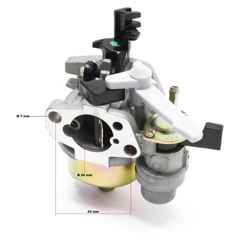 LIFAN Ersatzteil für 6,5 PS Benzinmotor Vergaser, leistungsstarker 4-Takt Motor, Benzin Motor Hubraum 196 ccm E10 kompatibel von Wiltec