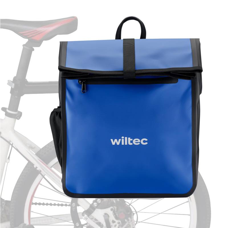 Wiltec Gepäckträgertasche blau, Fahrradtasche Gepäckträger 22 l Stauraum, wasserresistente Fahrrad Tasche, Gepäcktasche leichte Handhabung von Wiltec